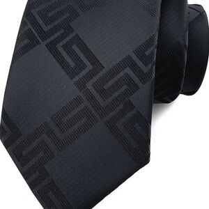 Elegant Black Patterned Men's Tie